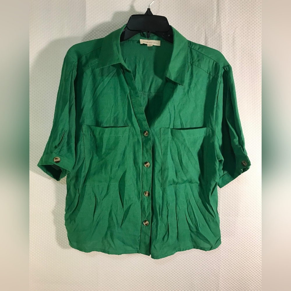 SUNBURST KISS women's Green Button-Up Shirt Zize XL made In China